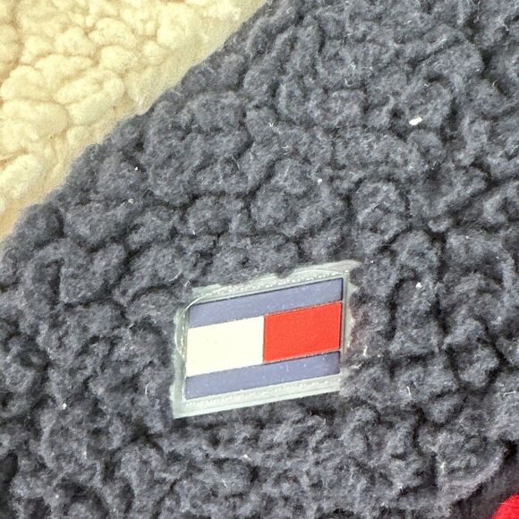 Tommy Hilfiger Sport Sherpa Fleece Pullover Women’s L White Red Navy Colorblock - Picture 6 of 11